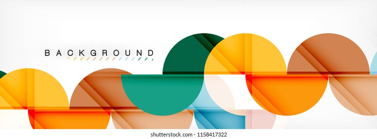Circle abstract background, geometric vector illustration