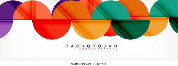 Circle abstract background, geometric vector illustration