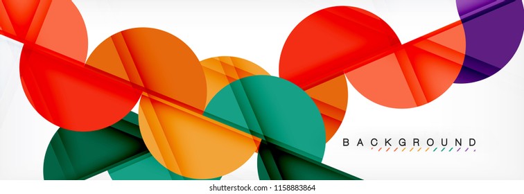 Circle abstract background, geometric vector illustration