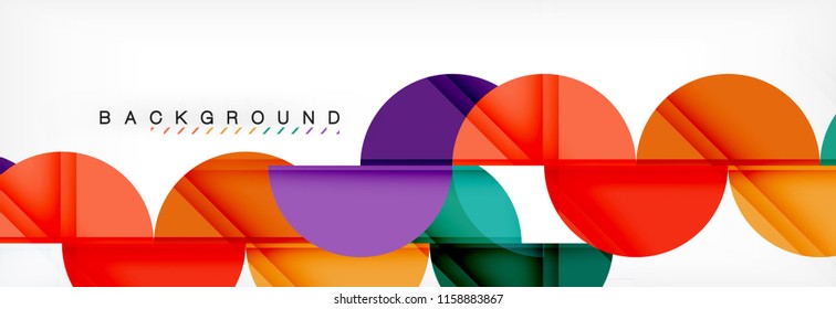 Circle abstract background, geometric vector illustration