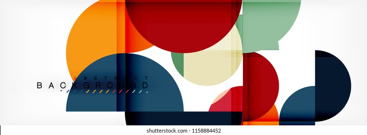 Circle abstract background, geometric vector illustration