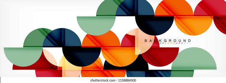 Fundo abstrato do círculo, ilustração vetorial geométrica