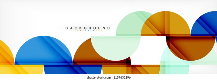 Circle abstract background, geometric vector illustration