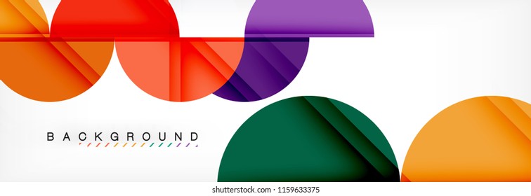 Circle abstract background, geometric vector illustration