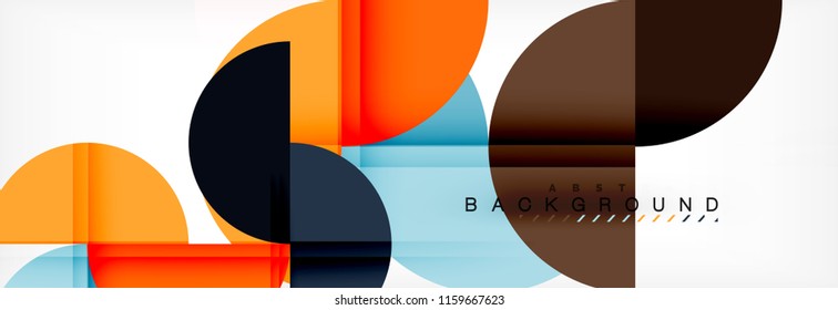 Circle abstract background, geometric vector illustration