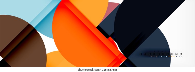 Circle abstract background, geometric vector illustration