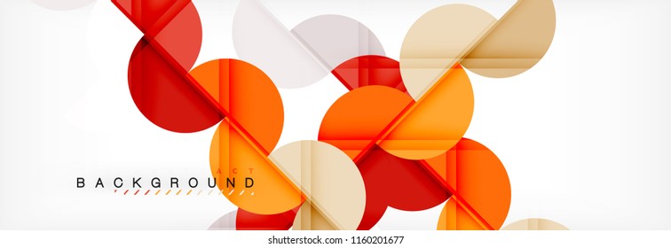 Circle abstract background, geometric vector illustration
