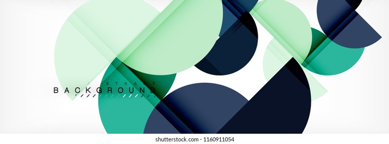 Circle abstract background, geometric vector illustration