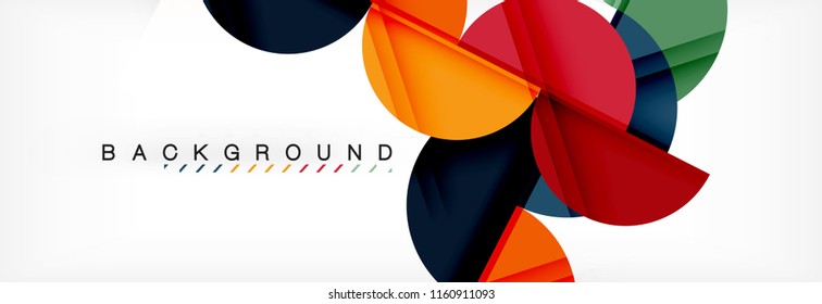Circle abstract background, geometric vector illustration
