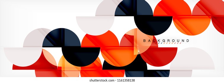 Circle abstract background, geometric vector illustration