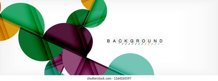Circle abstract background, geometric vector illustration
