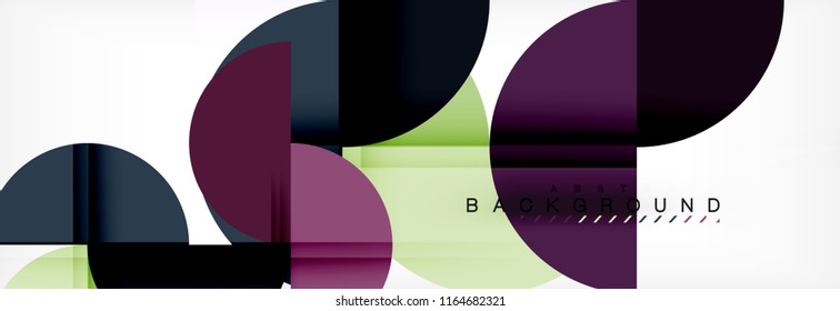 Circle abstract background, geometric vector illustration