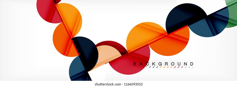 Circle abstract background, geometric vector illustration