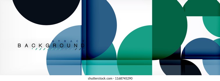 Circle abstract background, geometric vector illustration