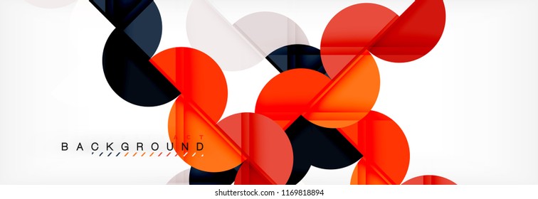 Circle abstract background, geometric vector illustration