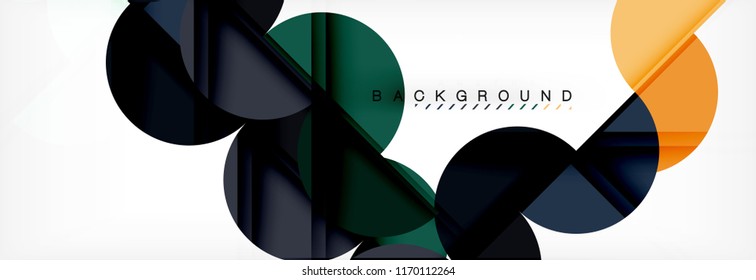 Circle abstract background, geometric vector illustration