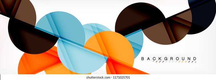 Circle abstract background, geometric vector illustration