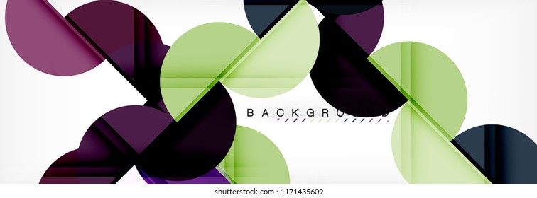 Circle abstract background, geometric vector illustration