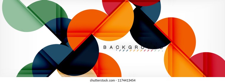 Circle abstract background, geometric vector illustration