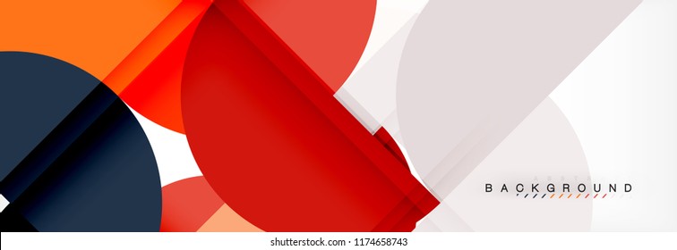 Circle abstract background, geometric vector illustration