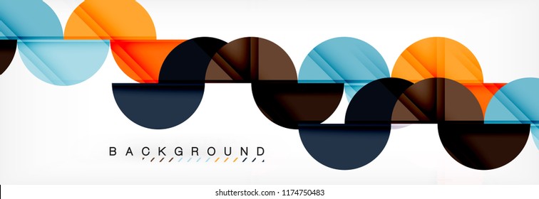 Circle abstract background, geometric vector illustration