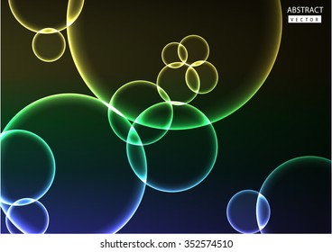 Circle abstract background with lights and glows. Vector illustration for modern background design overlapping style.