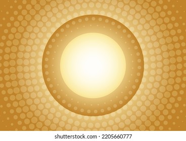 Antecedentes abstractos de un círculo sobre un fondo dorado - Vector