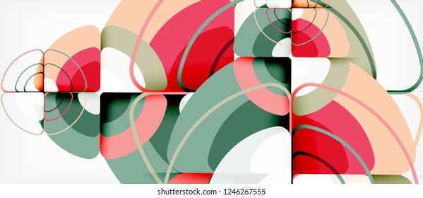 Recorrer el fondo abstracto del círculo. Plantilla de diseño abstracto de moda para presentación de negocios o tecnología o portada de folletos web, fondo de pantalla. Ilustración del vector