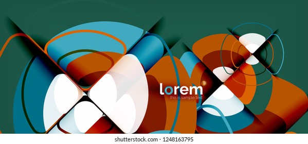 Recorrer el fondo abstracto del círculo. Plantilla de diseño abstracto de moda para presentación de negocios o tecnología o portada de folletos web, fondo de pantalla. Ilustración del vector