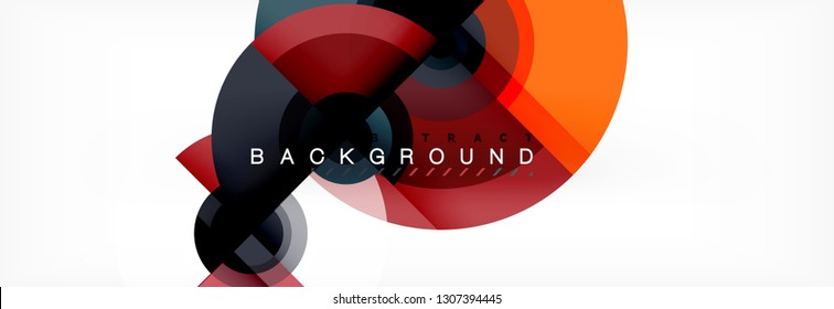 Circle abstract background with triangular shapes for modern design, cover, template, brochure, flyer. Vector