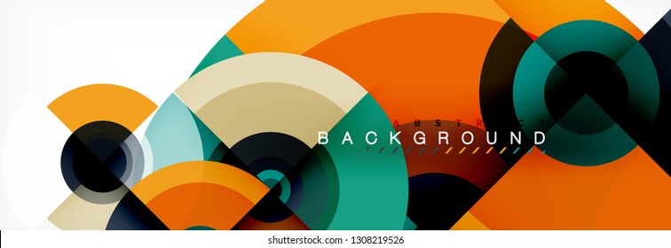 Circle abstract background with triangular shapes for modern design, cover, template, brochure, flyer. Vector