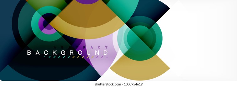 Circle abstract background with triangular shapes for modern design, cover, template, brochure, flyer. Vector