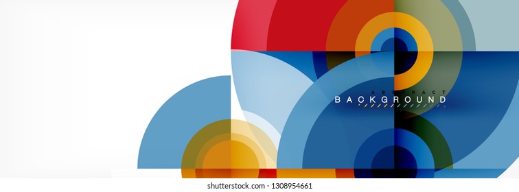 Circle abstract background with triangular shapes for modern design, cover, template, brochure, flyer. Vector