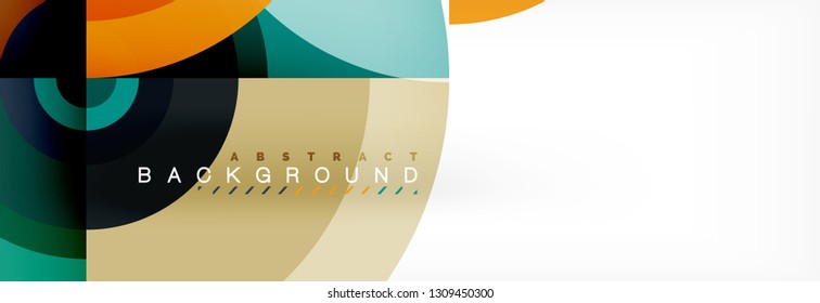 Circle abstract background with triangular shapes for modern design, cover, template, brochure, flyer. Vector