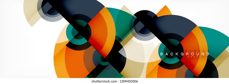 Circle abstract background with triangular shapes for modern design, cover, template, brochure, flyer. Vector