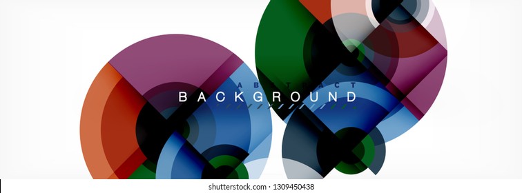 Circle abstract background with triangular shapes for modern design, cover, template, brochure, flyer. Vector