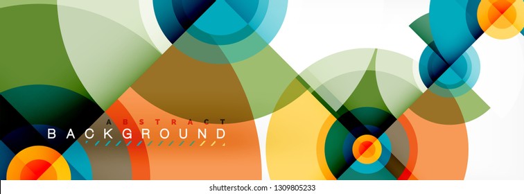 Circle abstract background with triangular shapes for modern design, cover, template, brochure, flyer. Vector