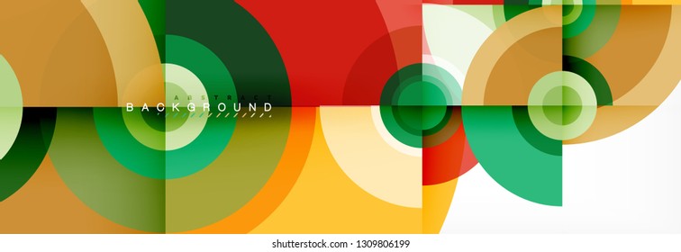 Circle abstract background with triangular shapes for modern design, cover, template, brochure, flyer. Vector