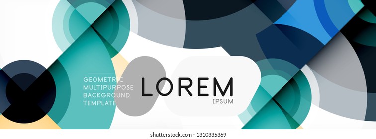 Circle abstract background with triangular shapes for modern design, cover, template, brochure, flyer. Vector