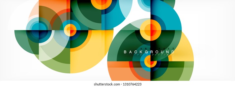 Circle abstract background with triangular shapes for modern design, cover, template, brochure, flyer. Vector