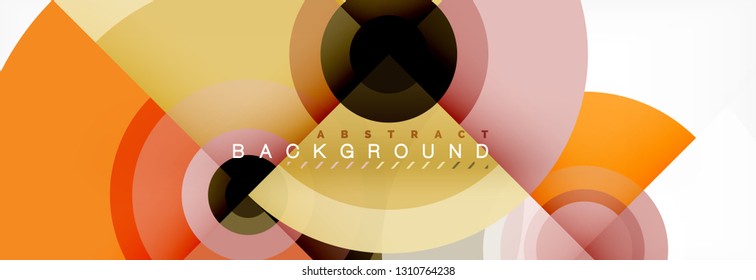 Circle abstract background with triangular shapes for modern design, cover, template, brochure, flyer. Vector
