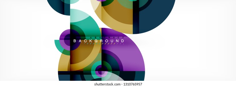 Circle abstract background with triangular shapes for modern design, cover, template, brochure, flyer. Vector