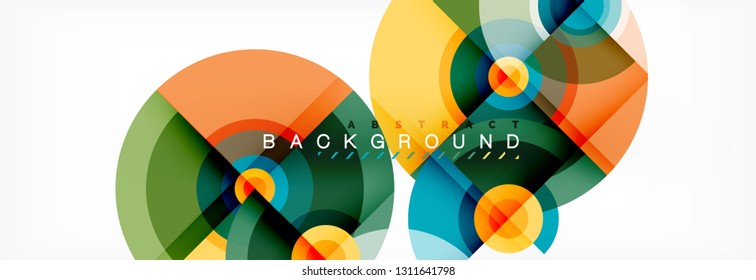 Circle abstract background with triangular shapes for modern design, cover, template, brochure, flyer. Vector
