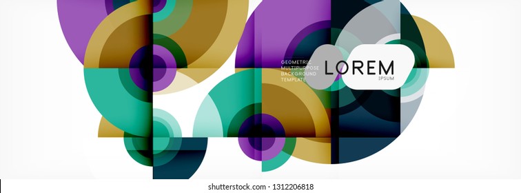 Circle abstract background with triangular shapes for modern design, cover, template, brochure, flyer. Vector