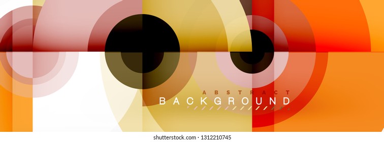 Circle abstract background with triangular shapes for modern design, cover, template, brochure, flyer. Vector