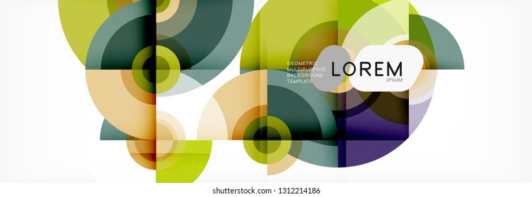 Circle abstract background with triangular shapes for modern design, cover, template, brochure, flyer. Vector