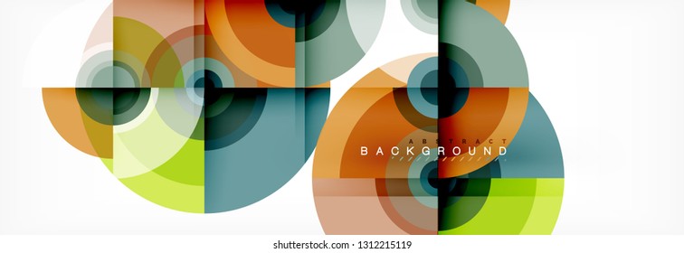 Circle abstract background with triangular shapes for modern design, cover, template, brochure, flyer. Vector