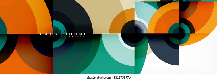 Circle abstract background with triangular shapes for modern design, cover, template, brochure, flyer. Vector