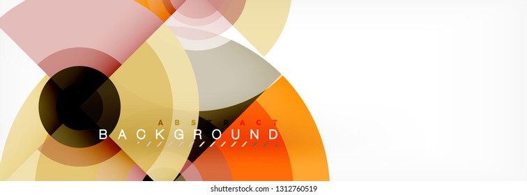 Circle abstract background with triangular shapes for modern design, cover, template, brochure, flyer. Vector