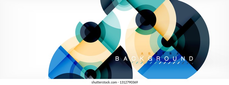 Circle abstract background with triangular shapes for modern design, cover, template, brochure, flyer. Vector